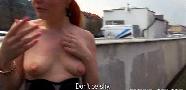  Amateur redhead Eurobabe Florence anal fucked for money